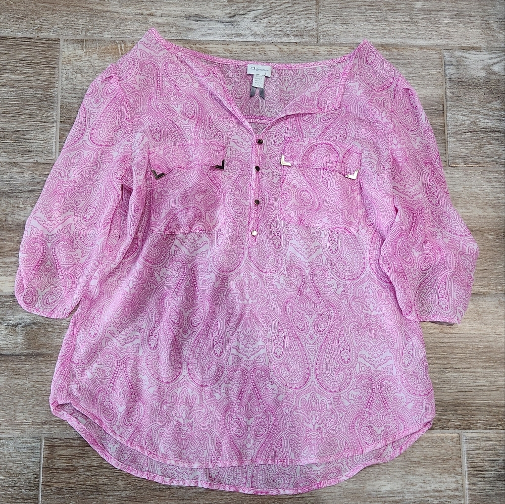 Pink and Gold 3/4 Length Blouse